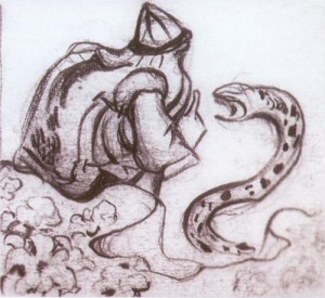 Nicholas Roerich - Snakes facing